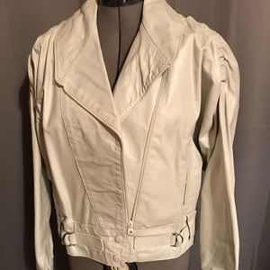 Vintage 1980’s Adam Genuine white leather jacket